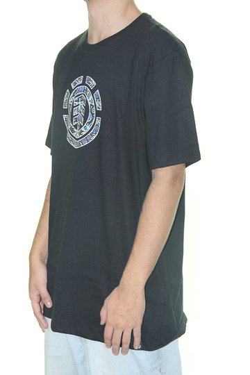 Camiseta Masculina Element Mapple Icon Manga Curta Estampada  - Preto