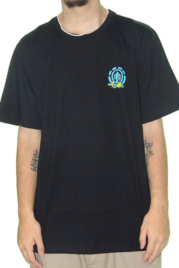 Camiseta Masculina Element Renard Manga Curta Estampada - Preto