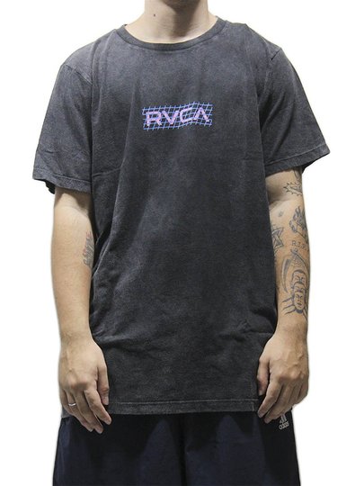 Camiseta Masculina Element RVCA Super Bad Manga Curta Estampada - Preto