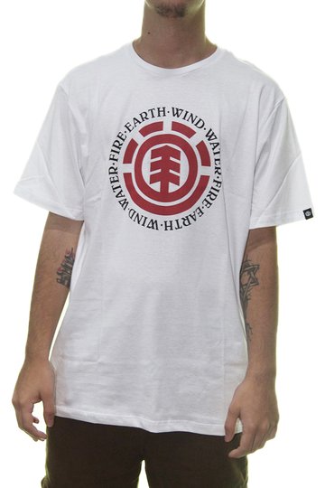 Camiseta Masculina Element Seal Manga Curta Estampada - Branco