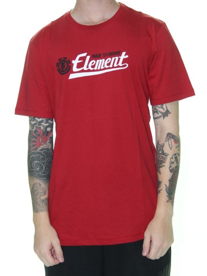 Camiseta Masculina Element Signature Manga Curta - Vermelho