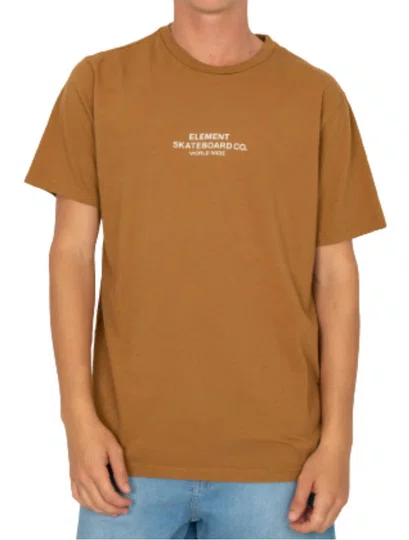 Camiseta Masculina Element Skateboard Manga Curta Estampada - Marrom