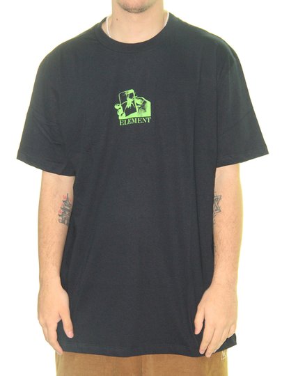 Camiseta Masculina Element Spider Manga Curta Estampada - Preto