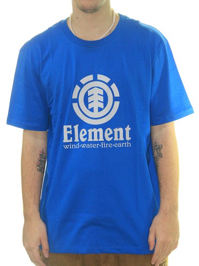 Camiseta Masculina Element Vertical Color Manga Curta Estampada - Azul