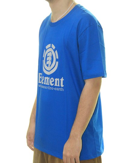 Camiseta Masculina Element Vertical Color Manga Curta Estampada - Azul