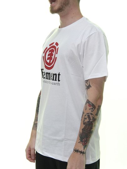 Camiseta Masculina Element Vertical Manga Curta - Branco