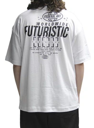 Camiseta Masculina Federal Art Da Aquaw Manga Curta Estampada - Branco