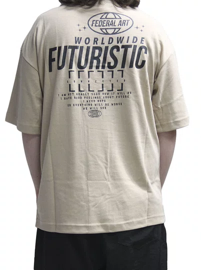Camiseta Masculina Federal Art Da Squaw Manga Curta Estampada - Caqui