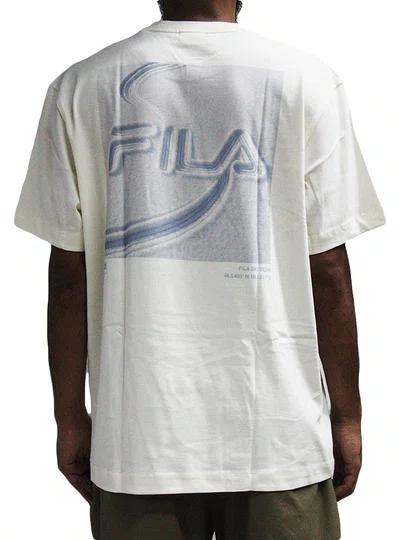 Camiseta Masculina Fila Comfort Classic Snow Manga Curta Estampada - Off White
