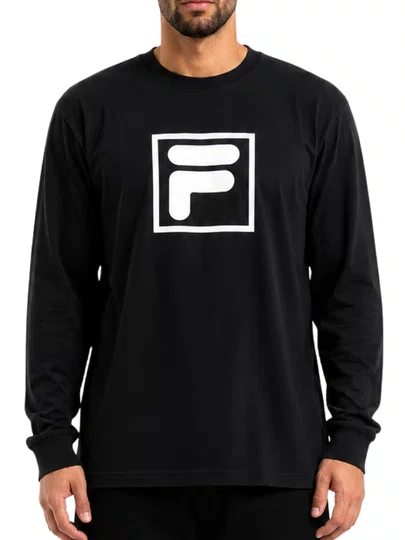 Camiseta Masculina Fila M/L Box Manga Longa Estampada - Preto
