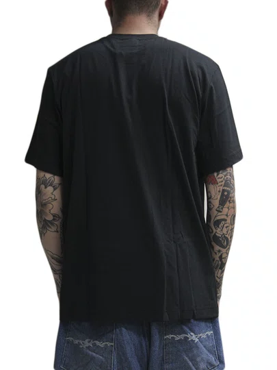 Camiseta Masculina Fila Regular Italy Letter Manga Curta Estampada - Preto