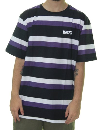 Camiseta Masculina Flick Manga Curta Estampada - Roxo/Preto