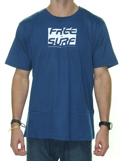 Camiseta Masculina Free Surf Liberdade Manga Curta - Azul Marinho