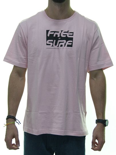 Camiseta Masculina Free Surf Liberdade Manga Curta - Rosa