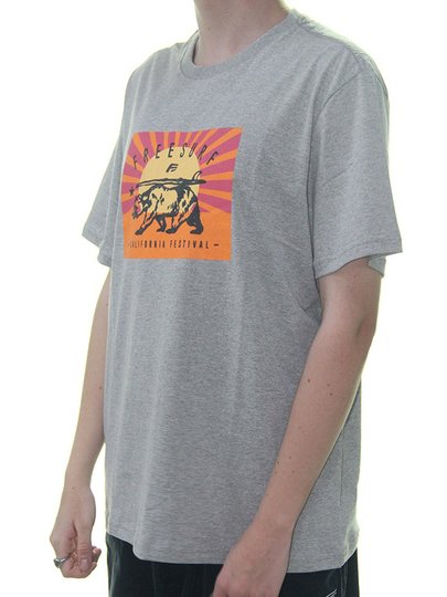 Camiseta Masculina Freesurf California Manga Curta Estampada - Cinza/Mescla