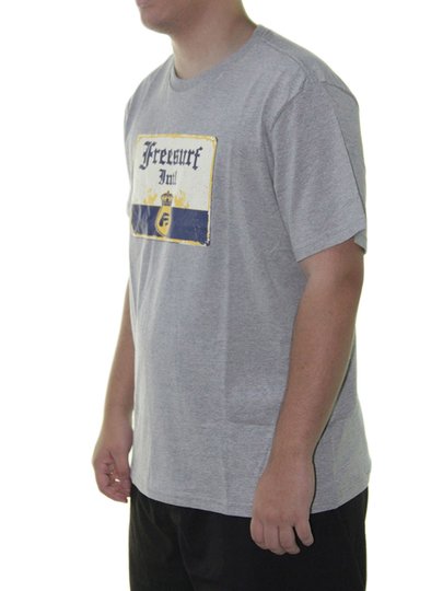 Camiseta Masculina Freesurf Coroa Manga Curta Estampada - Cinza Mesclado