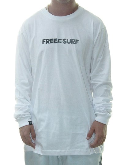Camiseta Masculina Freesurf Degrade Manga Longa Estampada - Branco