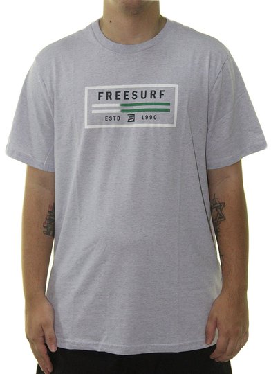 Camiseta Masculina Freesurf ESTD1990 Manga Curta Estampada - Lilais Mesclado