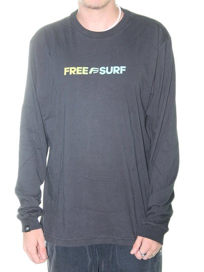 Camiseta Masculina Freesurf Lifestyle Manga Longa Estampada - Preto