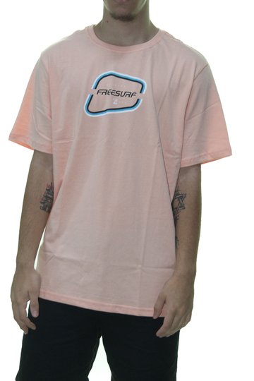 Camiseta Masculina Freesurf Livre Manga Curta Estampada - Salmão