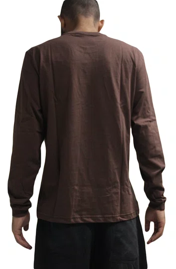 Camiseta Masculina Freesurf Logo Manga Longa Estampada - Marrom