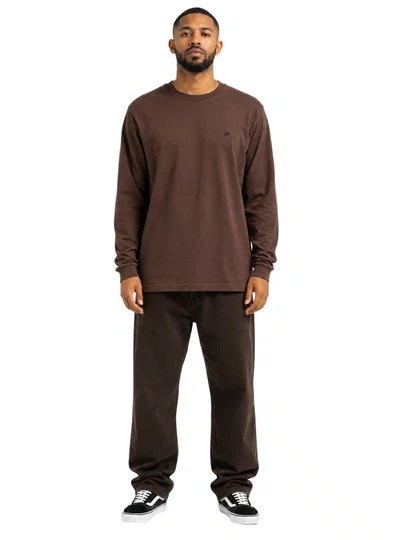 Camiseta Masculina Freesurf Logo Manga Longa Estampada - Marrom
