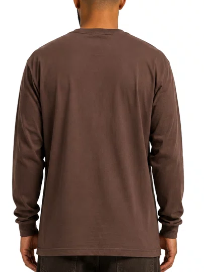 Camiseta Masculina Freesurf Logo Manga Longa Estampada - Marrom