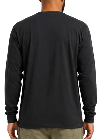Camiseta Masculina Freesurf Logo Manga Longa Estampada - Preto