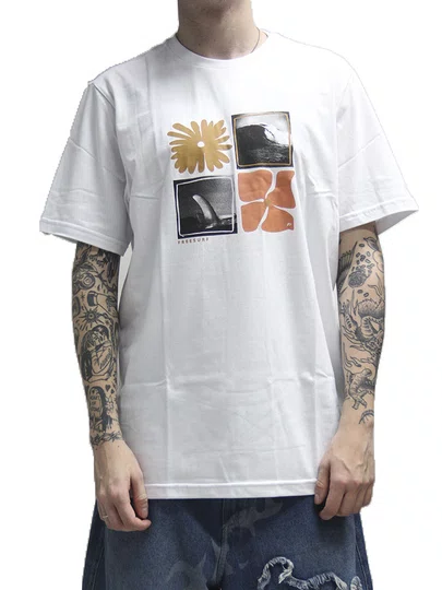 Camiseta Masculina Freesurf Photos Manga Curta Estampada - Branco