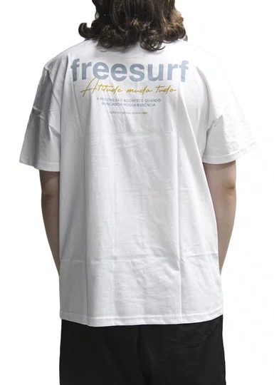 Camiseta Masculina Freesurf Round Manga Curta Estampada - Branco