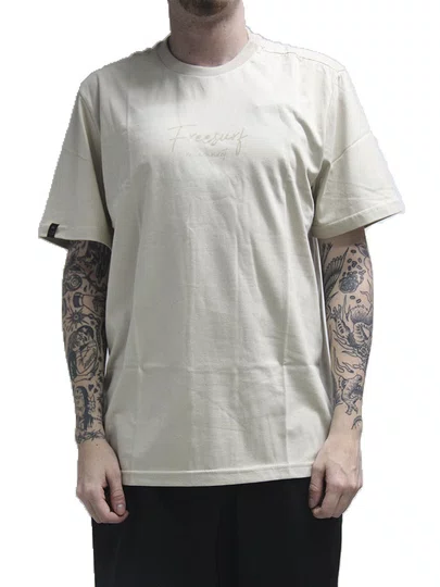 Camiseta Masculina Freesurf Signature Manga Curta Estampada - Khaki