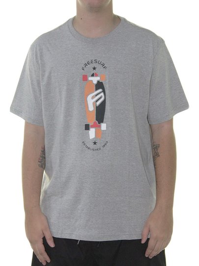 Camiseta Masculina Freesurf Simulador De Surf Manga Curta Estampada - Cinza Mesclado