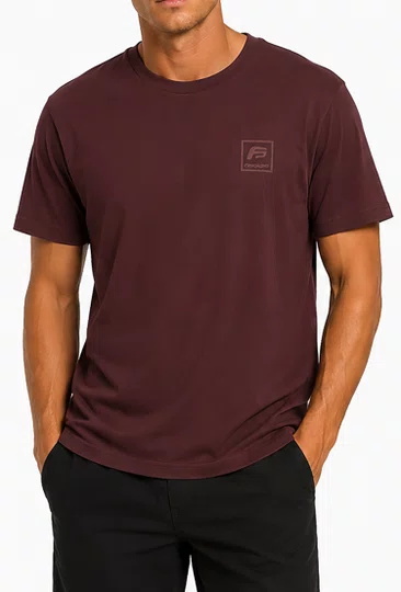Camiseta Masculina Freesurf Square Manga Curta Estampada - Bordo