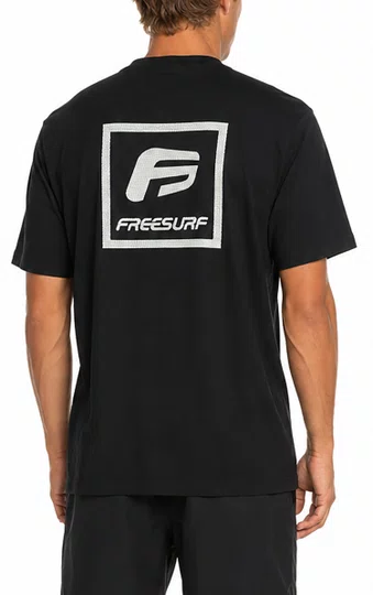 Camiseta Masculina Freesurf Square Manga Curta Estampada - Preto
