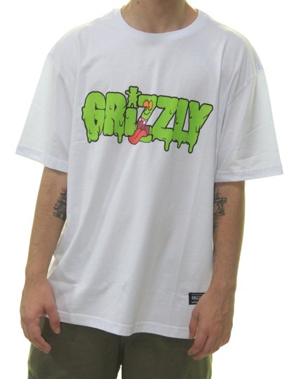 Camiseta Masculina Grizzly Dont be Snoty Manga Curta Estampada - Branco