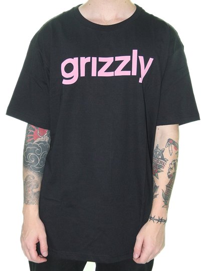 Camiseta Masculina Grizzly Lowercase Logo Manga Curta Estampada - Preto