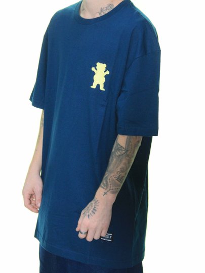Camiseta Masculina Grizzly Mini Og Bear Manga Curta Estampada - Marinho