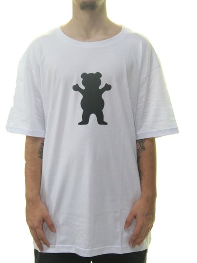 Camiseta Masculina Grizzly OG Bear Big Manga Curta Estampada - Branco