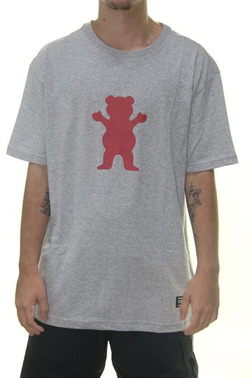 Camiseta Masculina Grizzly OG Bear Manga Curta Estampada - Cinza Mescla