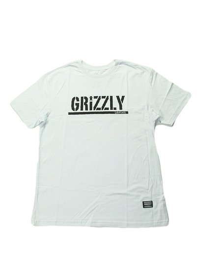 Camiseta Masculina Grizzly Og Stamp Manga Curta Estampada - Branco