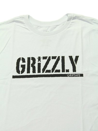 Camiseta Masculina Grizzly Og Stamp Manga Curta Estampada - Branco
