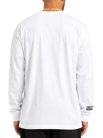Camiseta Masculina Grizzly Og Stamp Manga Longa - Branco
