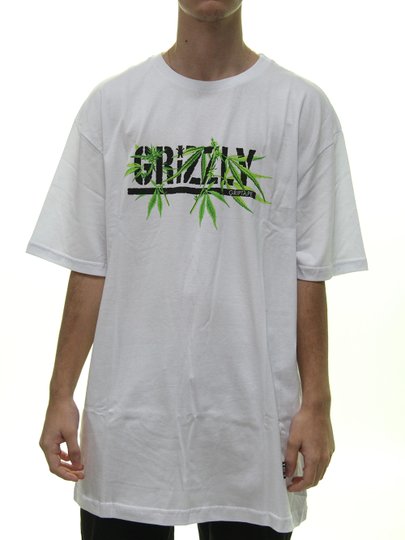 Camiseta Masculina Grizzly  Seeds Manga Curta - Branco 