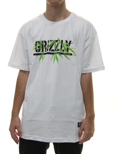Camiseta Masculina Grizzly Seeds Manga Curta - Branco 