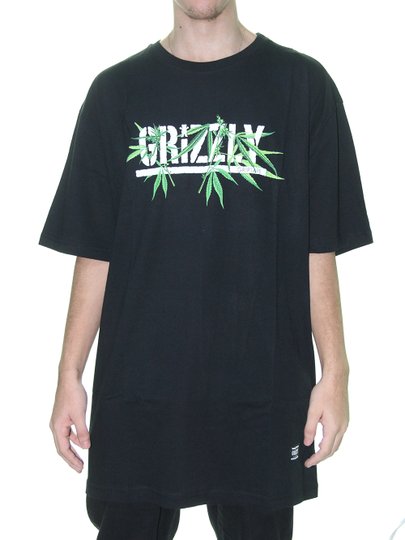 Camiseta Masculina Grizzly Seeds Manga Curta - Preto