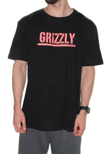 Camiseta Masculina Grizzly Stamp Manga Curta Estampada - Preto