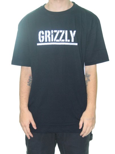 Camiseta Masculina Grizzly Stamp Tee Manga Curta Estampada - Preto