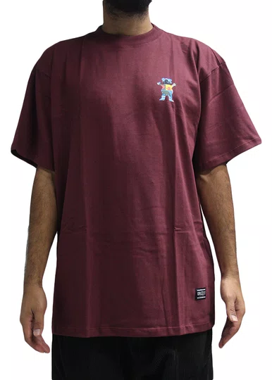 Camiseta Masculina Grizzly Tread Light Manga Curta Estampada - Bordo