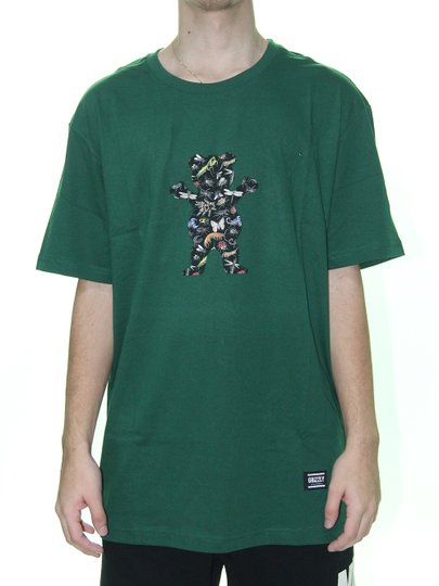 Camiseta Masculina Grizzly Y Boo Bugs Manga Curta Estampado - Verde