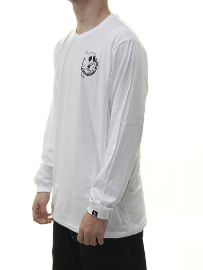 Camiseta Masculina Grow Fantasma Chest Manga Longa Estampada - Branco